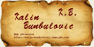 Kalin Bunbulović vizit kartica